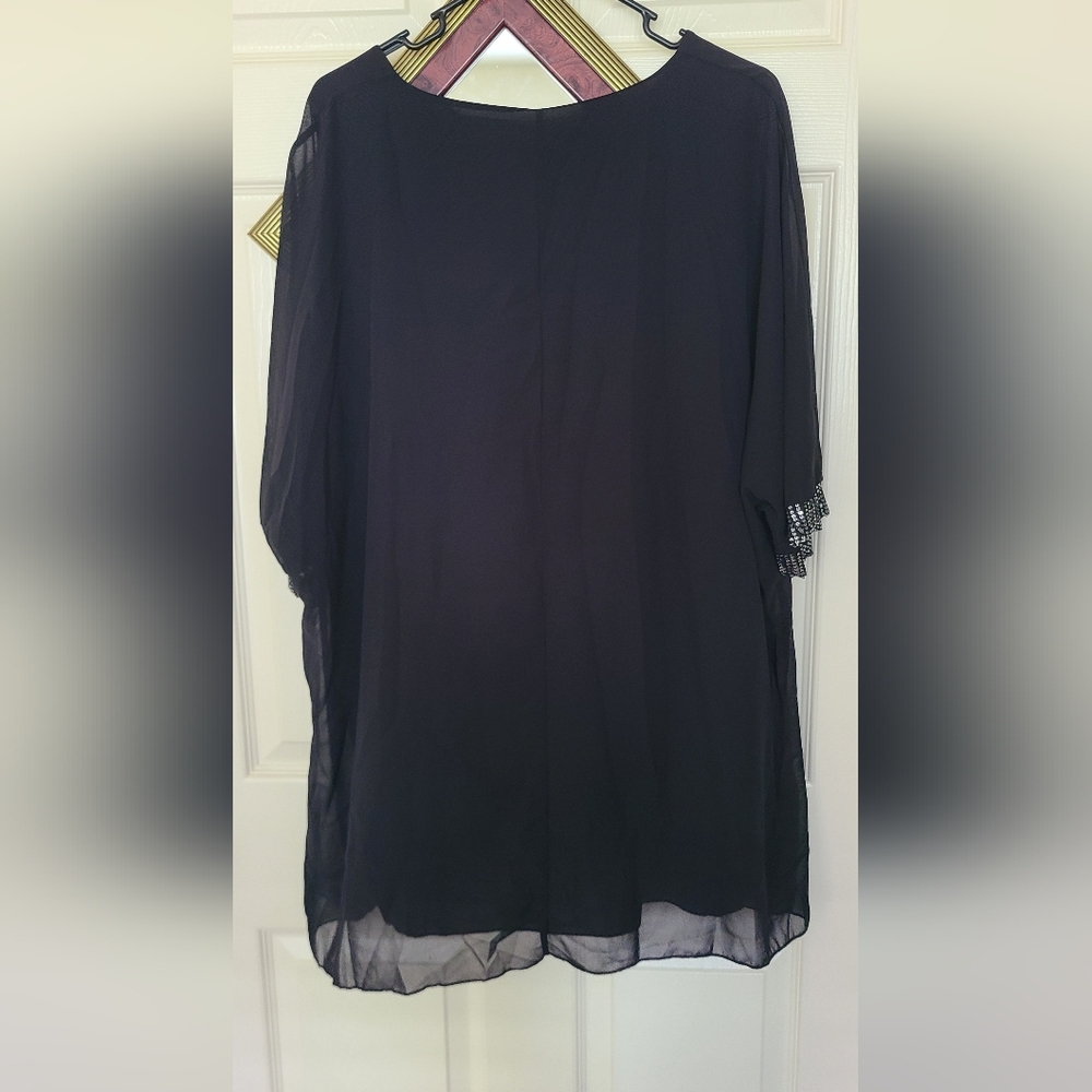 Black Sequin Blouse In Sz XXL - Picture 5 of 7